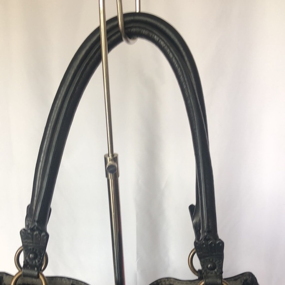 JUICY COUTURE Y2K black and cream Daydreamer houndstooth velour tote handbag. - Picture 5 of 16